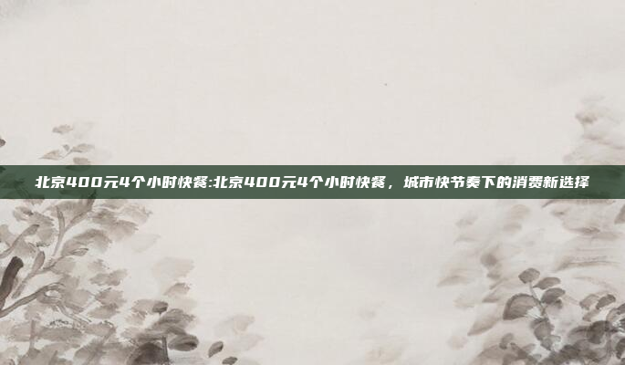 北京400元4个小时快餐:北京400元4个小时快餐，城市快节奏下的消费新选择