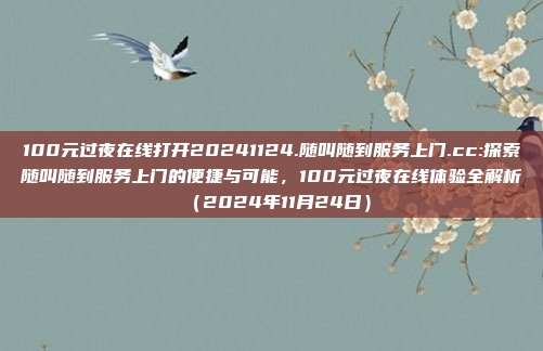 100元过夜在线打开20241124.随叫随到服务上门.cc:探索随叫随到服务上门的便捷与可能，100元过夜在线体验全解析（2024年11月24日）