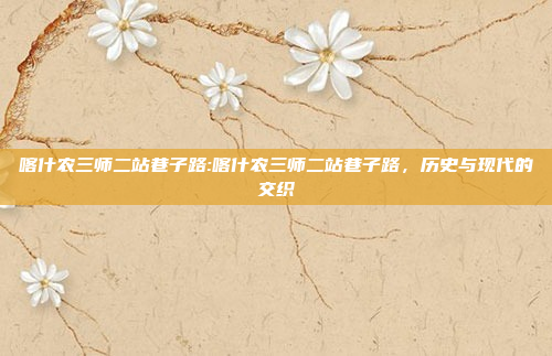 喀什农三师二站巷子路:喀什农三师二站巷子路，历史与现代的交织