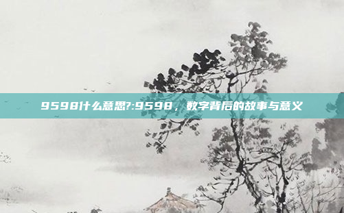 9598什么意思?:9598，数字背后的故事与意义