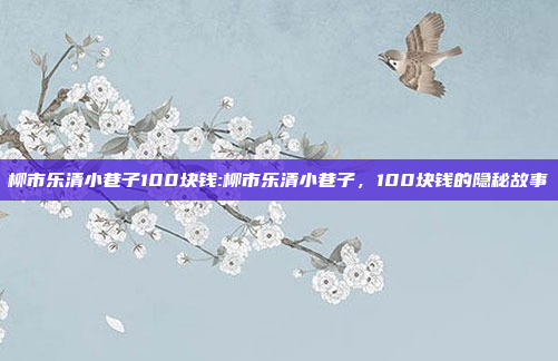 柳市乐清小巷子100块钱:柳市乐清小巷子，100块钱的隐秘故事