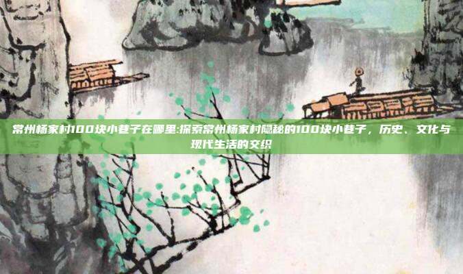 常州杨家村100块小巷子在哪里:探索常州杨家村隐秘的100块小巷子，历史、文化与现代生活的交织