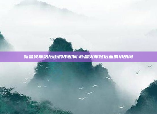 新昌火车站后面的小胡同:新昌火车站后面的小胡同