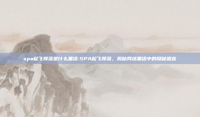 spa起飞降落是什么黑话:SPA起飞降落，揭秘网络黑话中的隐秘语言