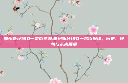 惠州新圩150一条街在哪:惠州新圩150一条街探秘，历史、现状与未来展望