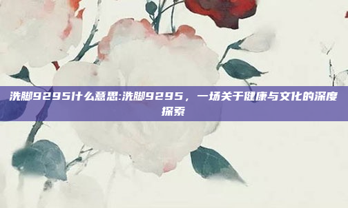 洗脚9295什么意思:洗脚9295，一场关于健康与文化的深度探索