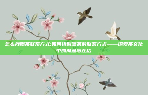 怎么找喝茶联系方式:如何找到喝茶的联系方式——探索茶文化中的沟通与连结