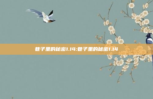 巷子里的秘密1.14:巷子里的秘密1.14