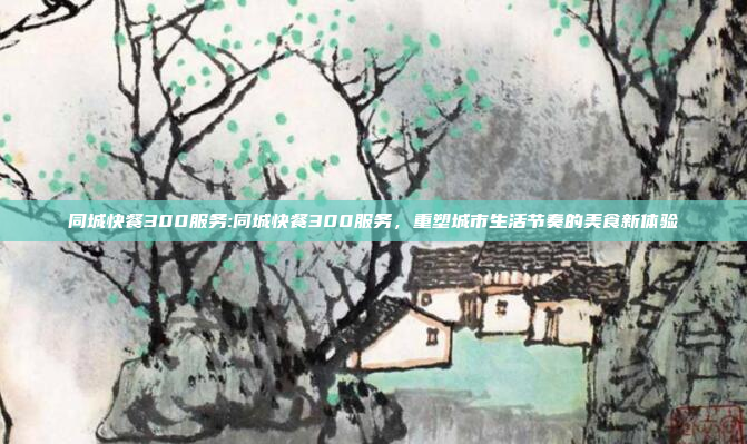 同城快餐300服务:同城快餐300服务，重塑城市生活节奏的美食新体验