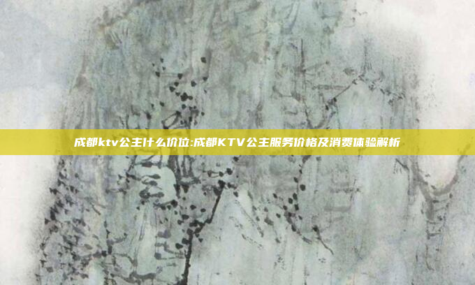 成都ktv公主什么价位:成都KTV公主服务价格及消费体验解析