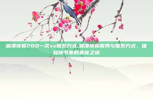 湘潭快餐200一次vx联系方式:湘潭快餐服务与联系方式，体验快节奏的美食之旅