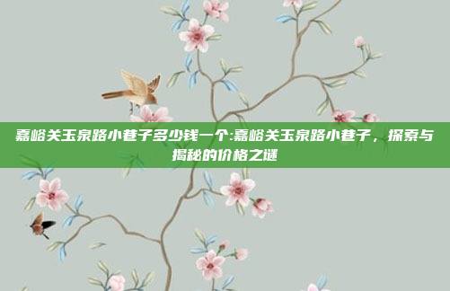 嘉峪关玉泉路小巷子多少钱一个:嘉峪关玉泉路小巷子，探索与揭秘的价格之谜