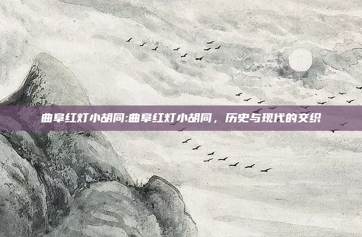 曲阜红灯小胡同:曲阜红灯小胡同，历史与现代的交织