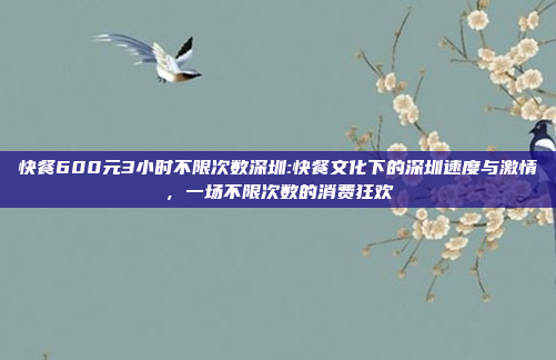 快餐600元3小时不限次数深圳:快餐文化下的深圳速度与激情，一场不限次数的消费狂欢