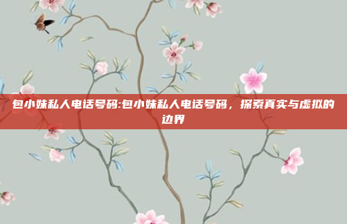 包小妹私人电话号码:包小妹私人电话号码，探索真实与虚拟的边界