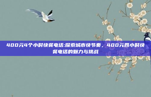 400元4个小时快餐电话:探索城市快节奏，400元四小时快餐电话的魅力与挑战