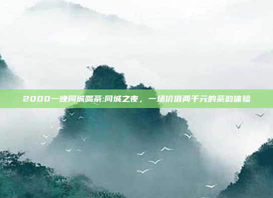 2000一晚同城喝茶:同城之夜，一场价值两千元的茶韵体验