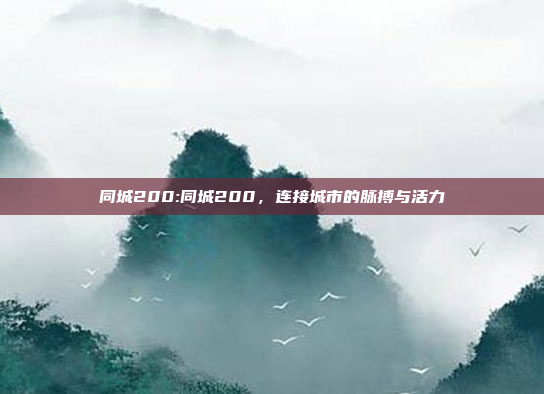 同城200:同城200，连接城市的脉搏与活力