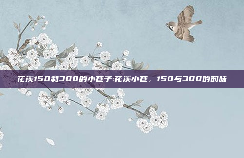 花溪150和300的小巷子:花溪小巷，150与300的韵味