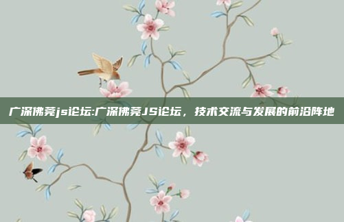 广深佛莞js论坛:广深佛莞JS论坛，技术交流与发展的前沿阵地